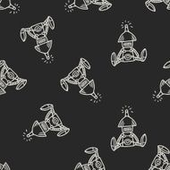 Doodle Robot seamless pattern background N27