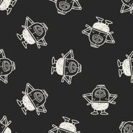 Doodle Robot seamless pattern background N28