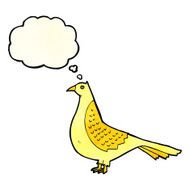 cartoon bird with thought bubble N72