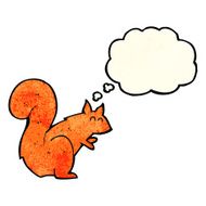 cartoon red squirrel with thought bubble N3