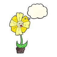 cartoon flower with thought bubble N12