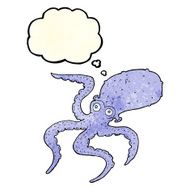 cartoon octopus with thought bubble N7