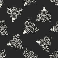 Doodle Robot seamless pattern background N35