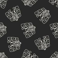 Doodle Robot seamless pattern background N36