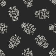 Doodle Robot seamless pattern background N39