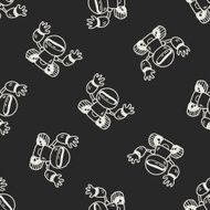Doodle Robot seamless pattern background N41