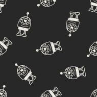Doodle Robot seamless pattern background N42