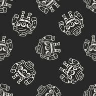 Doodle Robot seamless pattern background N44