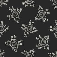 Doodle Robot seamless pattern background N46