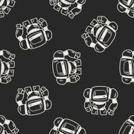 Doodle Robot seamless pattern background N48