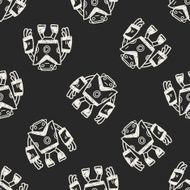 Doodle Robot seamless pattern background N49