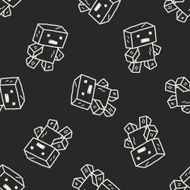 Doodle Robot seamless pattern background N50