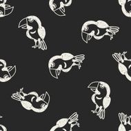 Doodle Bird seamless pattern background N2