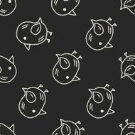 Doodle Bird seamless pattern background N3