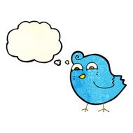 cartoon funny bird with thought bubble N3