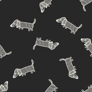 Doodle Dog seamless pattern background