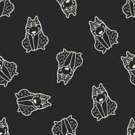 Doodle Dog seamless pattern background N2
