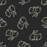 Doodle Rabbit seamless pattern background