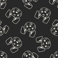 Doodle Rabbit seamless pattern background N2