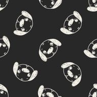 Doodle Dog seamless pattern background N4