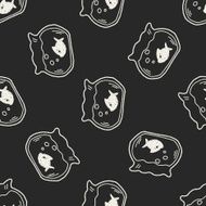 Doodle Goldfish seamless pattern background N2