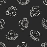 Doodle Kettle seamless pattern background N9