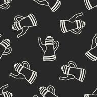 Doodle Kettle seamless pattern background N10