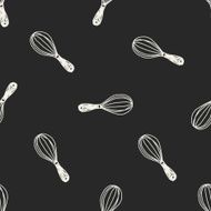 Doodle Whisk seamless pattern background N3