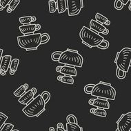 Doodle Cup seamless pattern background