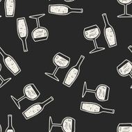 Doodle Wine seamless pattern background N5