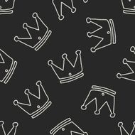 Doodle Imperial crown seamless pattern background