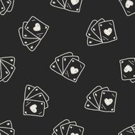 Doodle Poker seamless pattern background N3
