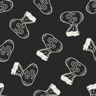 Doodle Coin seamless pattern background