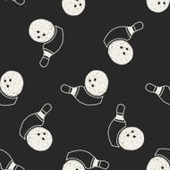 Doodle Bowling seamless pattern background N4