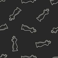 Doodle Chess seamless pattern background N3