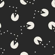 Doodle Pac-Man seamless pattern background