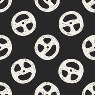 Doodle Steering wheel seamless pattern background