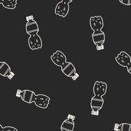 Doodle cola seamless pattern background