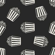 Doodle Popcorn seamless pattern background N3
