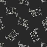 Doodle Beverages seamless pattern background