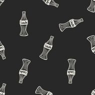 Doodle cola seamless pattern background N2