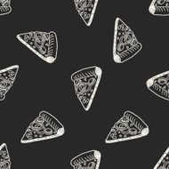 Doodle Pizza seamless pattern background