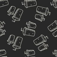 Doodle Beverages seamless pattern background N2