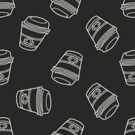 doodle coffee seamless pattern background N4