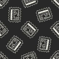 doodle stamp seamless pattern background N5