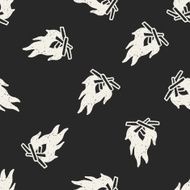 doodle campfire seamless pattern background