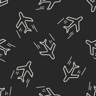 doodle aircraft seamless pattern background N3