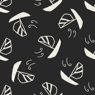 doodle sailboat seamless pattern background N3