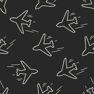 doodle aircraft seamless pattern background N4