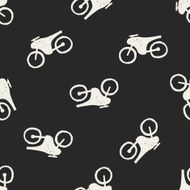 Doodle Bicycle seamless pattern background N3